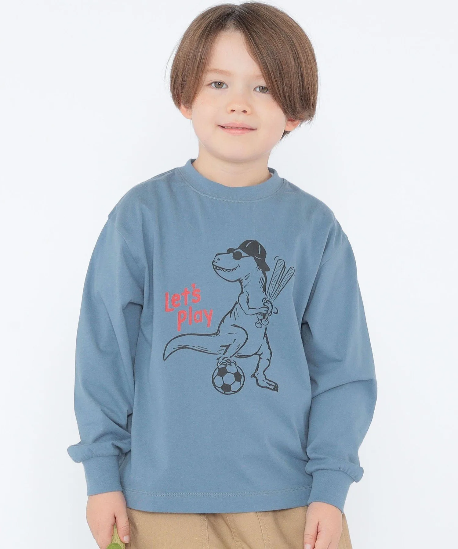 ARCH&LINE: 100~130 см / Футболка с длинным рукавом с динозаврами SHIPS KIDS, Royal Blue — фото 2