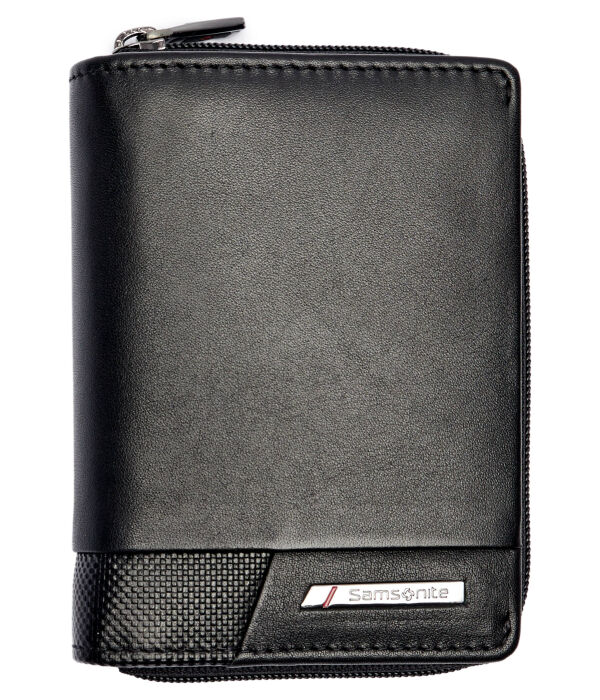 

Кошелек женский Samsonite кожаный на молнии, черный