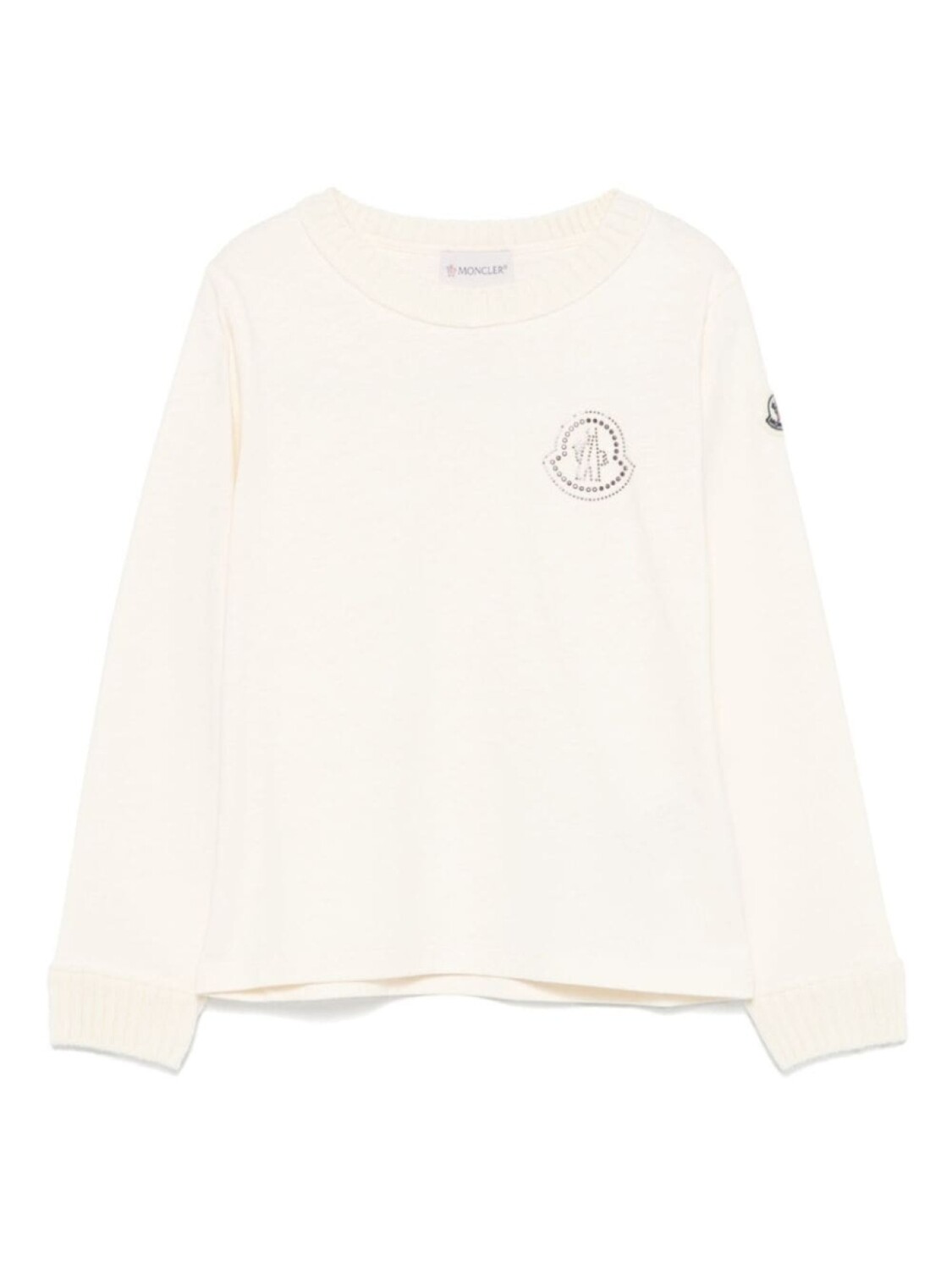 

Moncler Enfant футболка с длинными рукавами и логотипом, белый