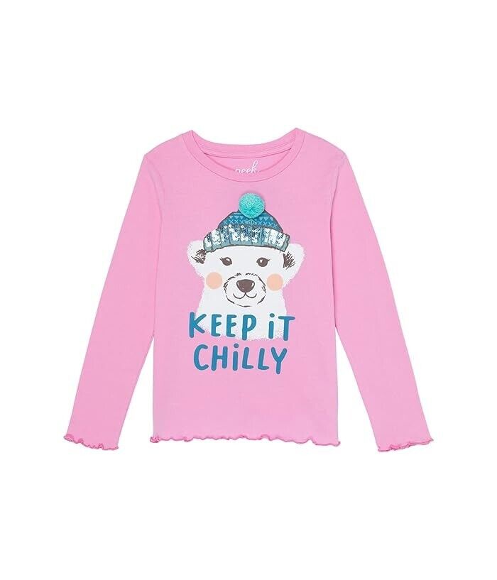 Детская футболка Girls Peek Kids X The Nature Conservancy, розовая, с графическим принтом, JDM958