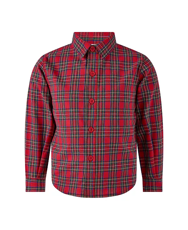 

Красная клетчатая рубашка для мальчиков - для малышей и для взрослых. Rachel Riley, красный