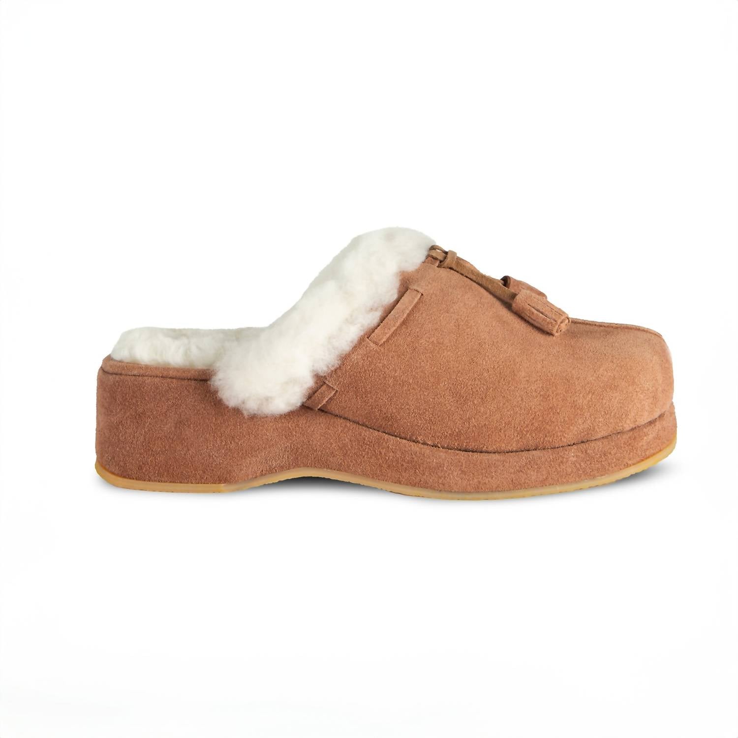 Женские клоги с кисточками в цвете каштановый CLOUD NINE, Chestnut