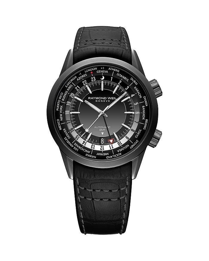 

Часы Raymond Weil Freelancer GMT Worldtimer, 41 мм, черный