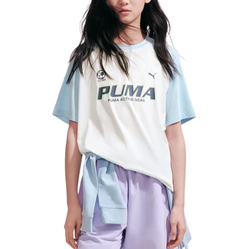 Детская футболка Quick Dry PUMA, Blue White Tone 00381 — фото 3