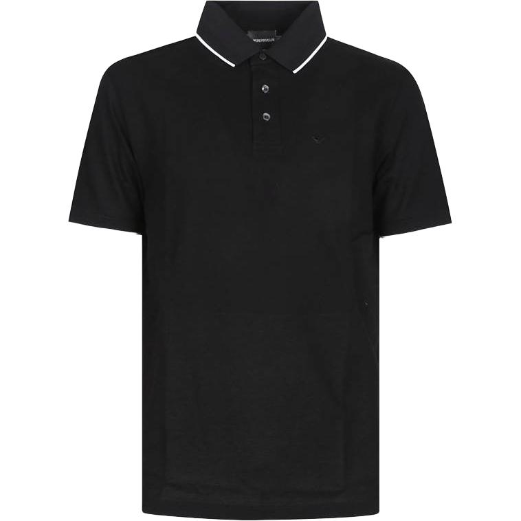 

Поло с вышитым логотипом EMPORIO ARMANI, черный