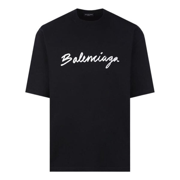 

Футболка script logo t-shirt 'black white' Balenciaga, черный