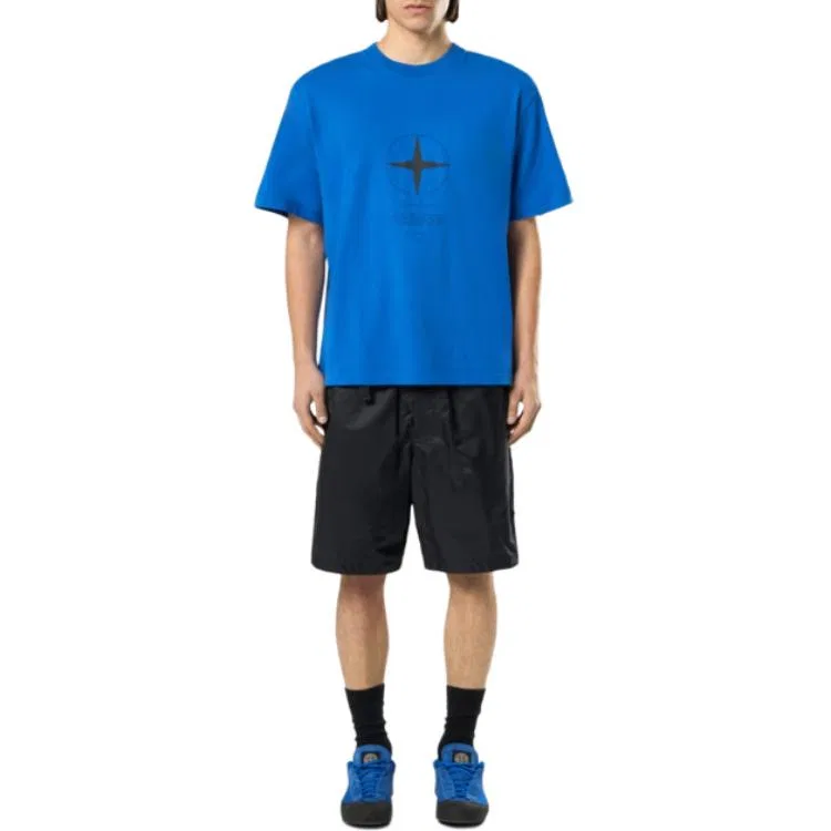 Футболка с принтом STONE ISLAND Bright Blue — фото 4