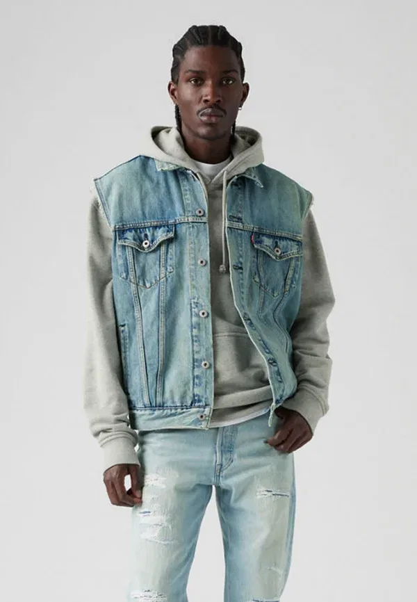 Жилет-безрукавка Levi'S, модель Relaxed trucker vest waistcoat, цвет кентукки блю — фото 2