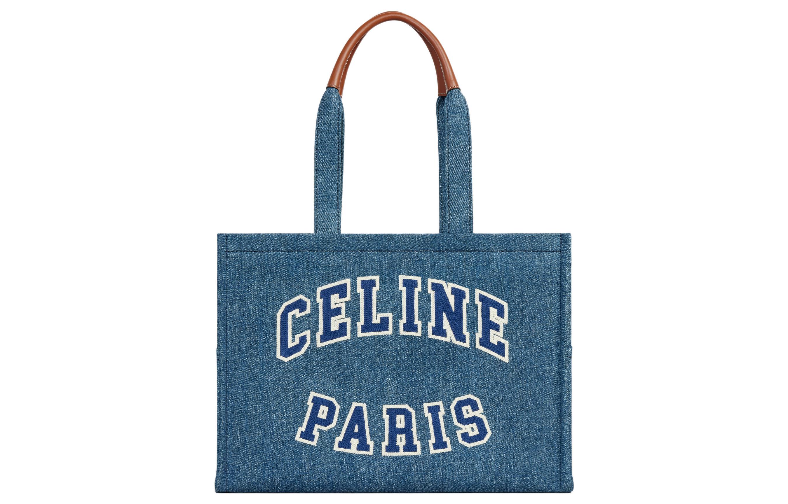 

CELINE Джиновая сумка-шоппер, пляжная сумка, сумка через плечо, женская сумочка Tubas Women's Ocean Blue