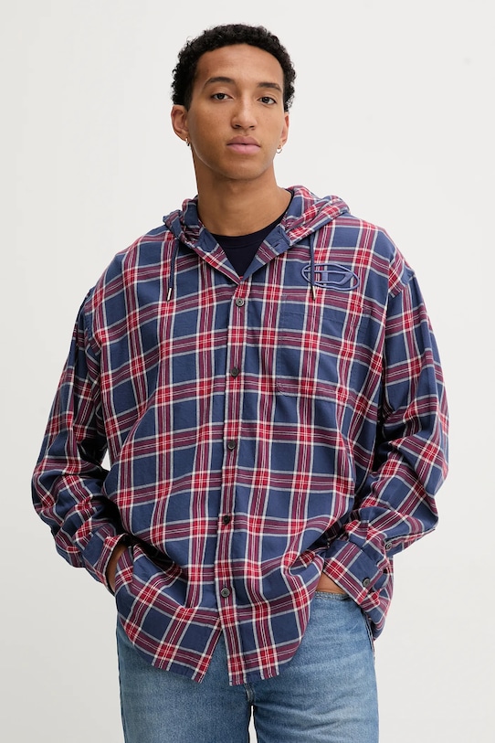 

Хлопковая рубашка S-DEWNY-HOOD-AJFI Diesel, темно-синий