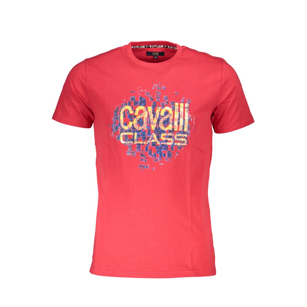 

Красная хлопковая футболка cavalli CLASS