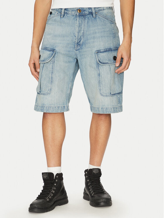 

Джинсовые шорты свободного кроя Bend 3D Cargo D26528-D788 H119 G-Star Raw, голубой