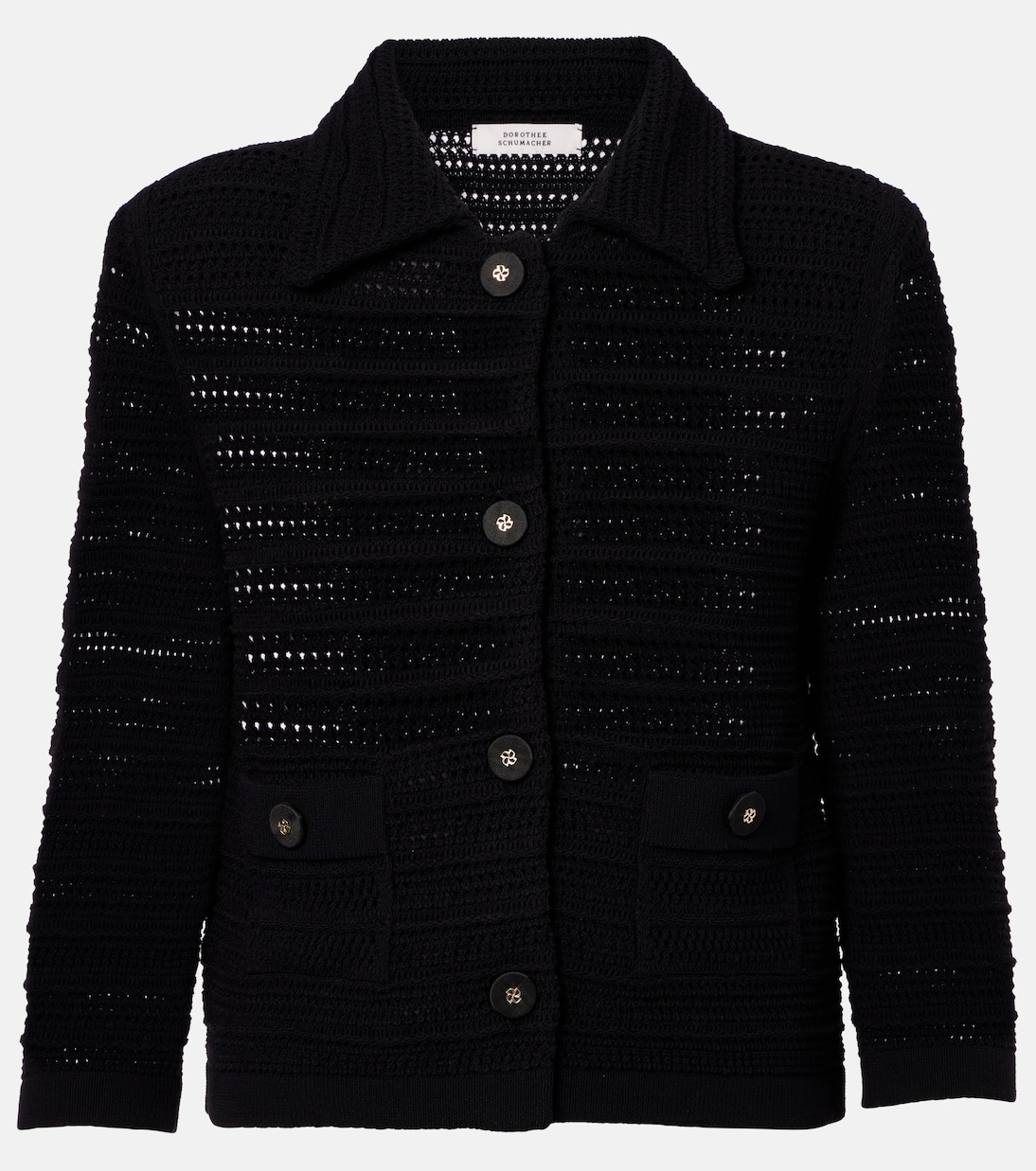 

Точный кардиган из смесового хлопка Pointelle Dorothee Schumacher, Pure Black