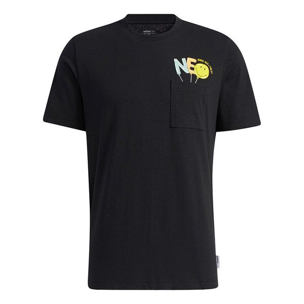 

Футболка neo m smly tee 2 casual breathable sports smiling face short sleeve black Adidas, черный