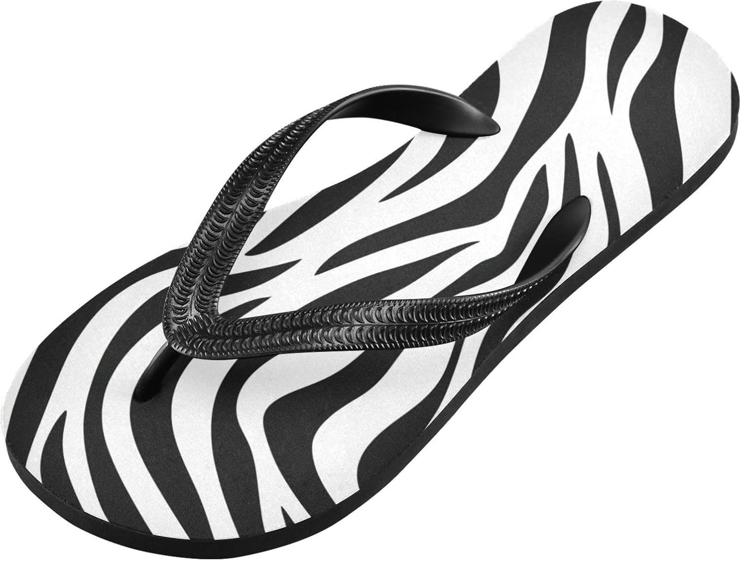 

Женские пляжные летние повседневные шлепанцы UMIRIKO с зебровым принтом, черно-белые, быстро сохнущие сандалии для мужчин A2301235