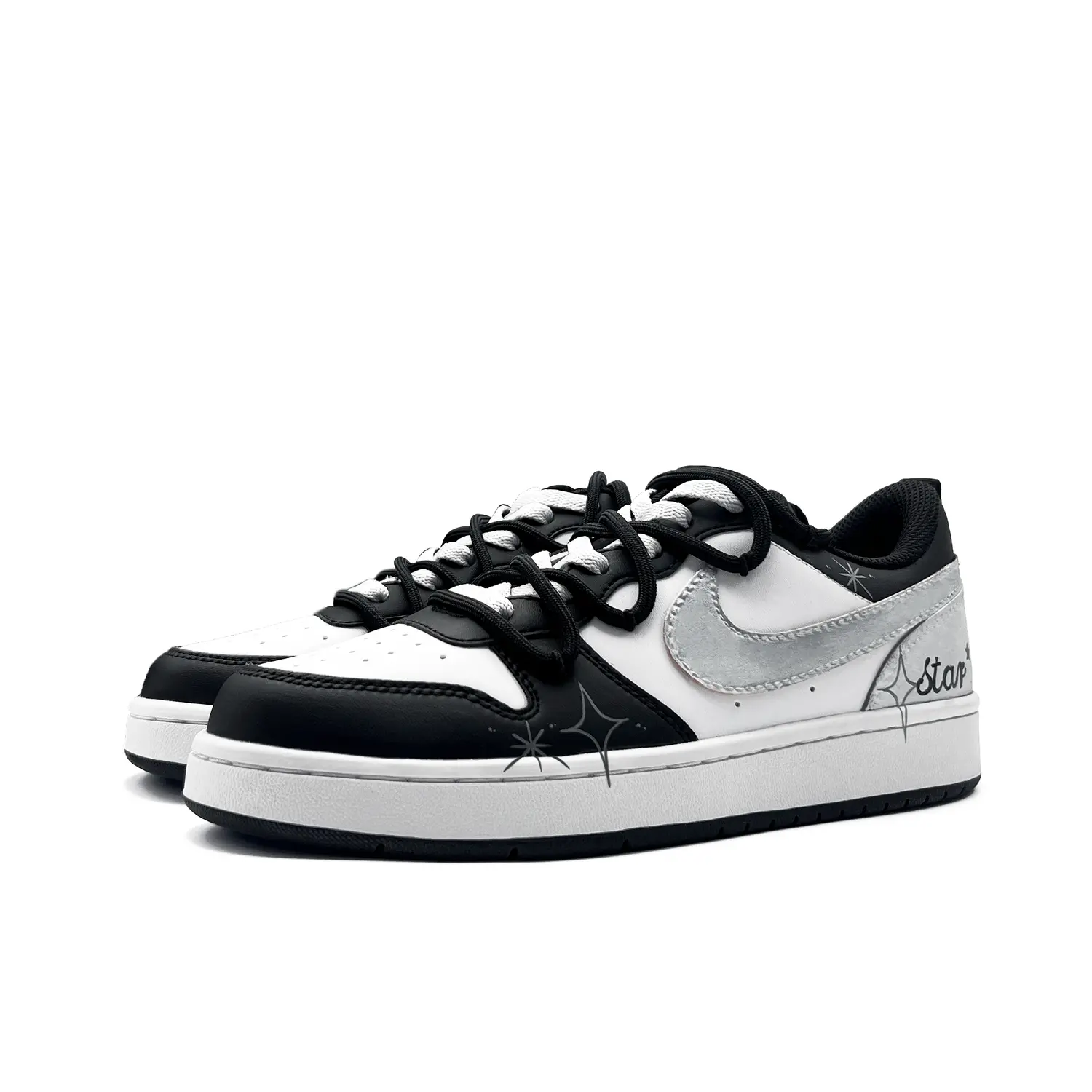 

Кроссовки Nike Court Borough Skateboarding Shoes Women's Low-top Silver/white/black, серебряный, Серый, Кроссовки Nike Court Borough Skateboarding Shoes Women's Low-top Silver/white/black, серебряный