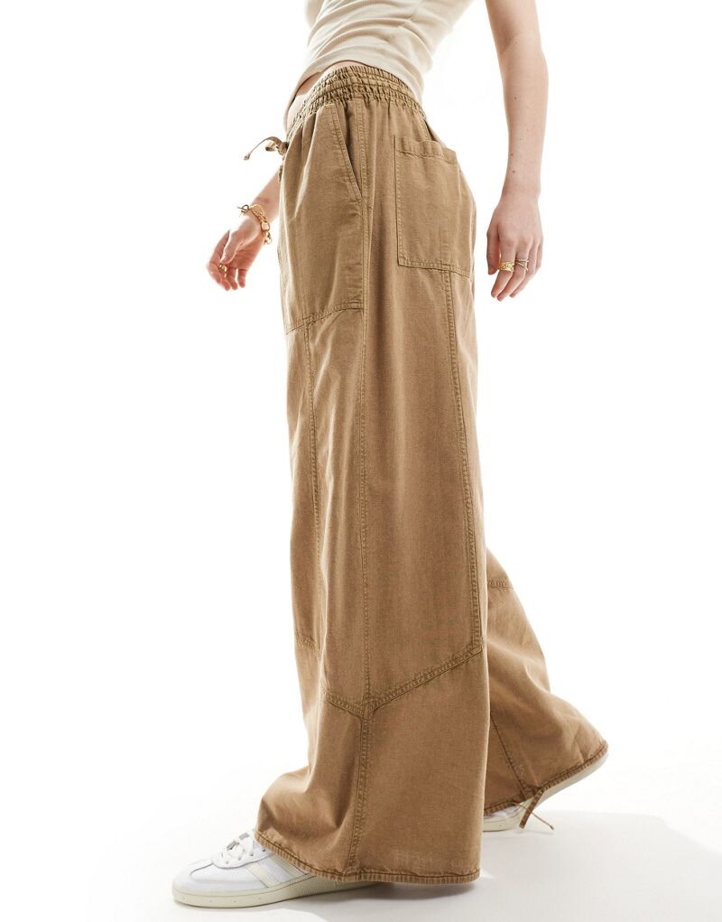 Широкие брюки серо-зеленого цвета ASOS DESIGN