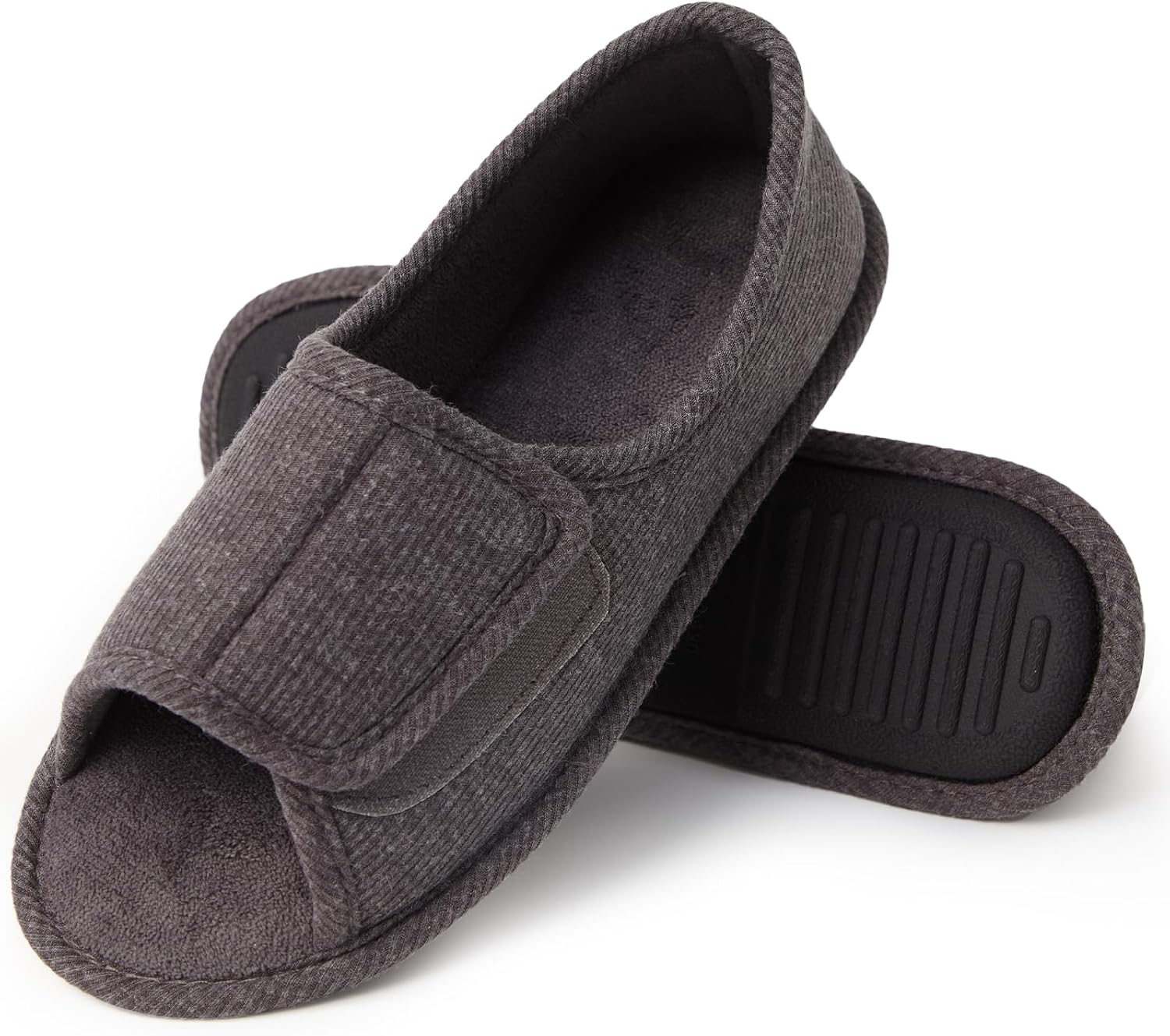 

Мужские и женские тапочки Magtoe с открытым носком, регулируемые, с поролоном с эффектом памяти, удобные и дышащие для дома и улицы, серый