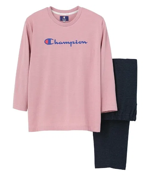 Комплект пижамы Champion для детей, длинный рукав и брюки, розовый