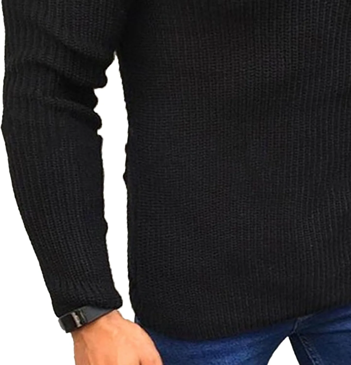 Мужской свитер slim fit из шерсти с регланом и вафельной вязкой — фото 4