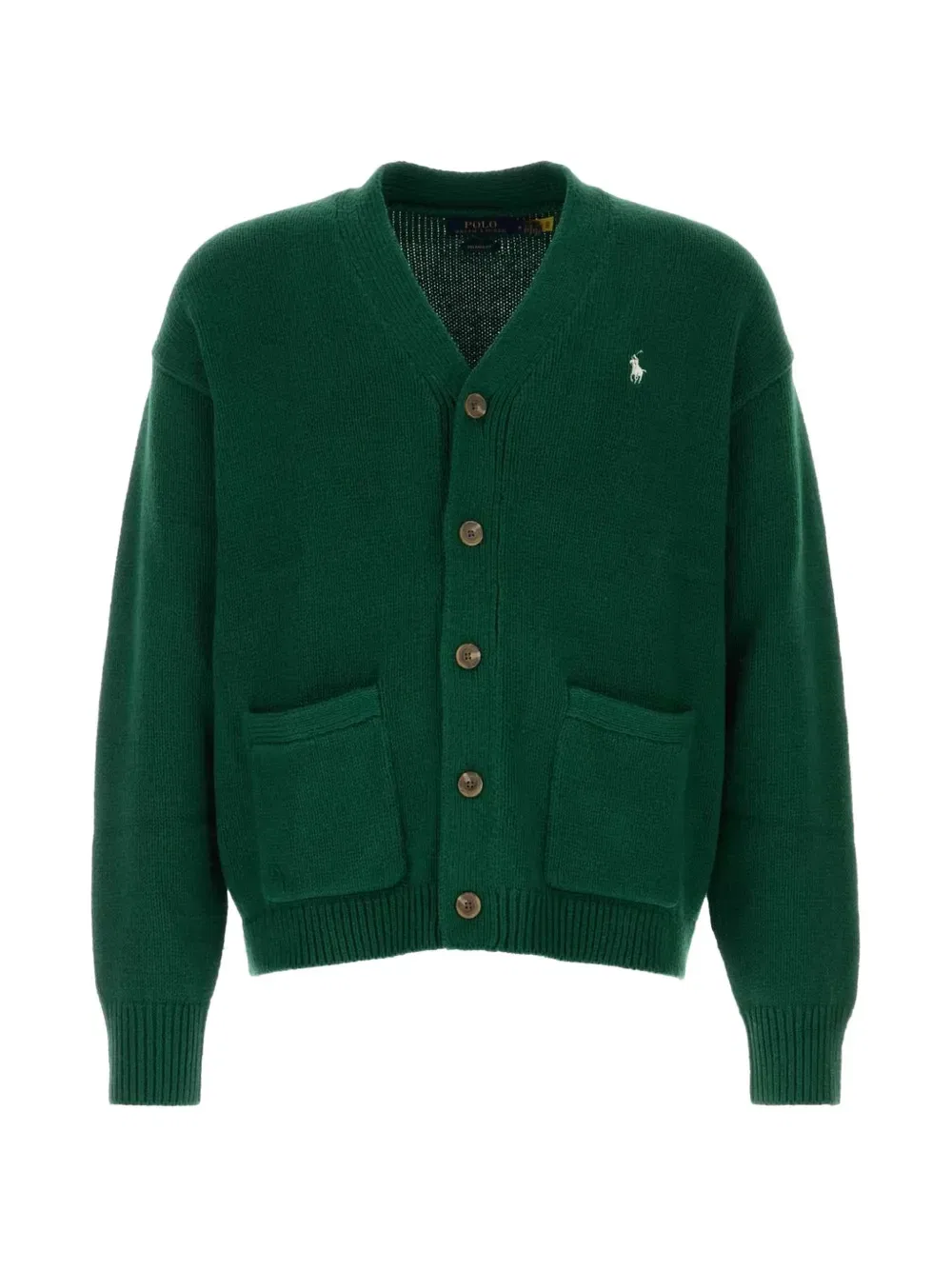 Кардиган с V-образным вырезом и вышитым логотипом POLO RALPH LAUREN, зеленый
