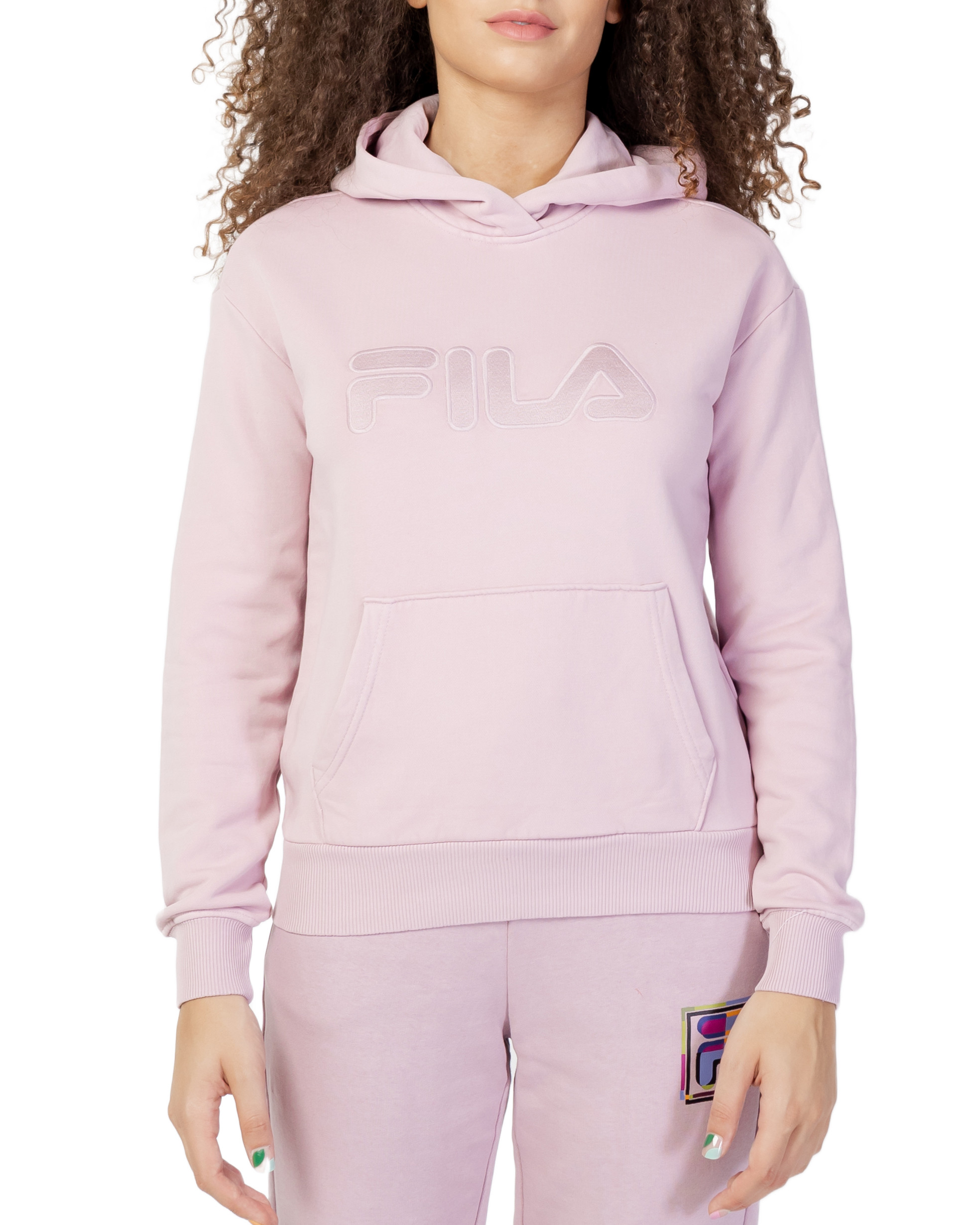 

Толстовка женская Fila с капюшоном и карманом, светло-сиреневый