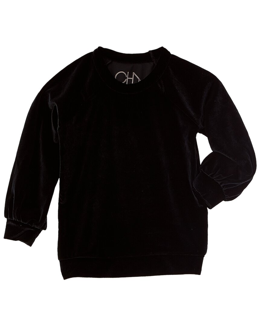 

Пуловер Chaser Stretch Velvet Blouson с рукавами реглан, черный