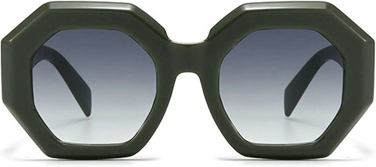 

Солнцезащитные очки Helena Retro Oversized Hexagon для женщин, необычной формы, в стиле 90-х, винтажные, многоугольные, модные солнцезащитные очки для женщин, C6