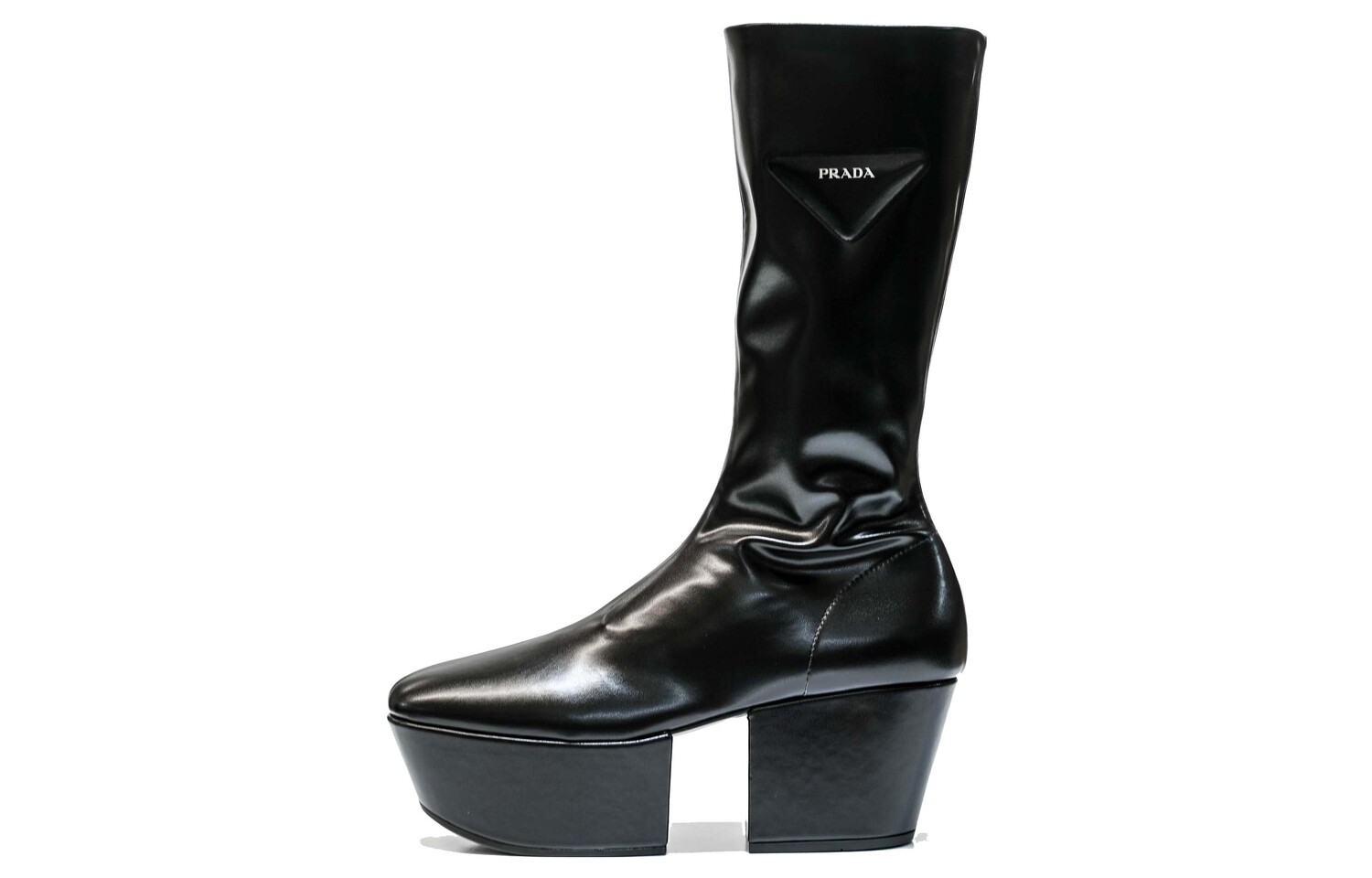 Сапоги женские Prada на двойном каблуке, черный