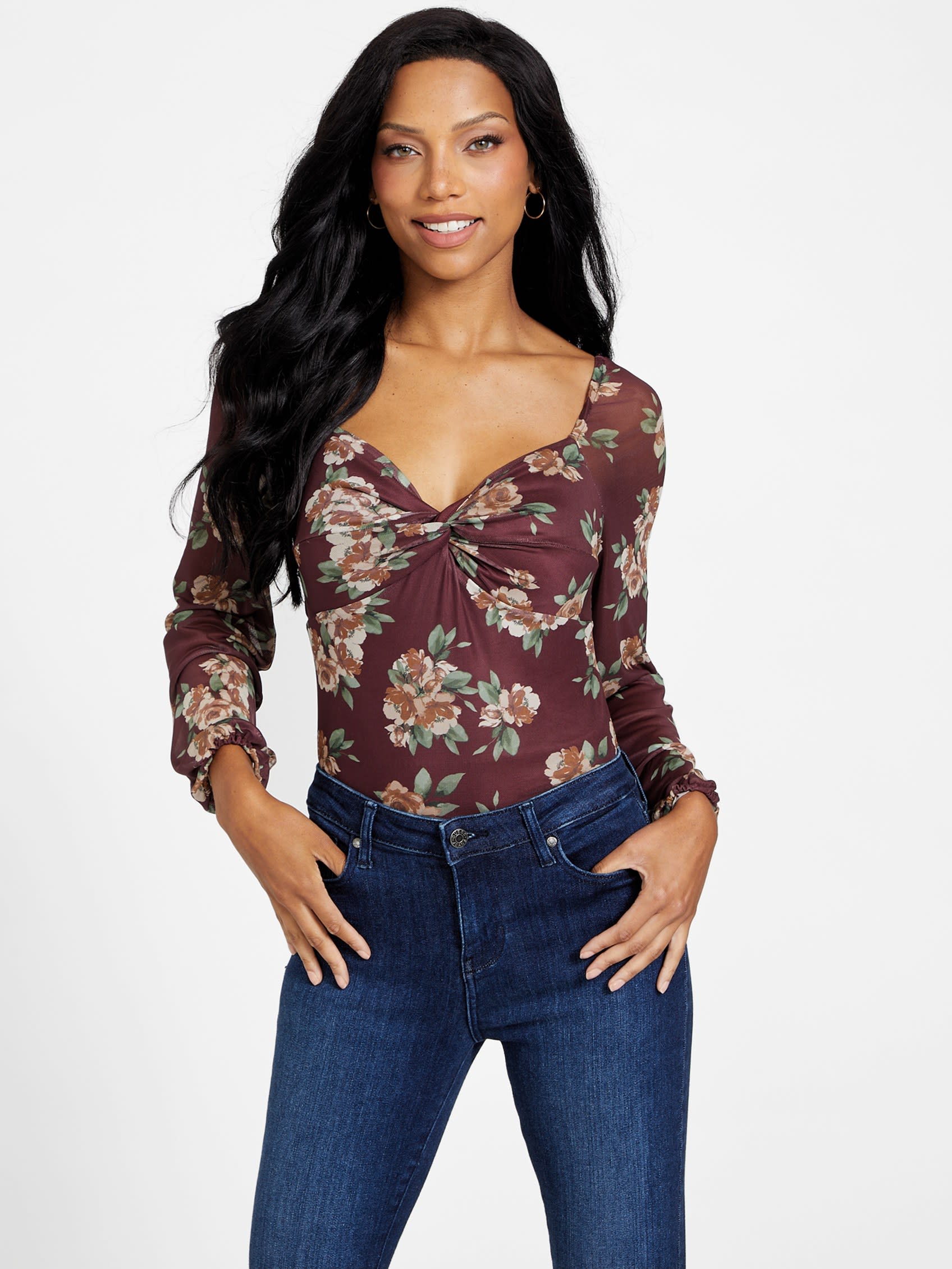 

Боди Nicole Floral Mesh Guess Factory, цвет field of dreams mistic wi