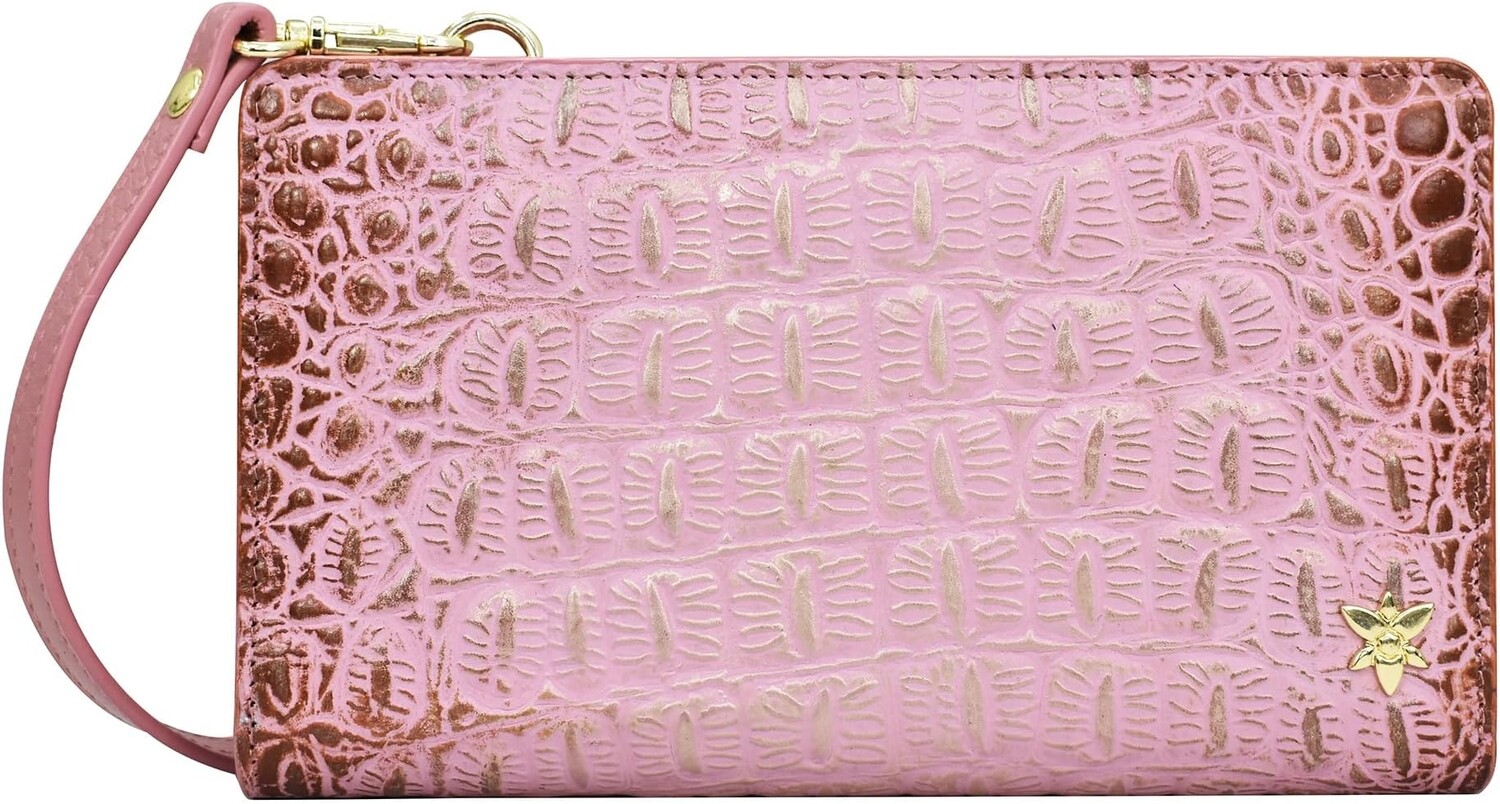 

Сумка кросс-боди Anuschka Organizer Wallet Crossbody - 1149, цвет Croc Embossed Blush Gold