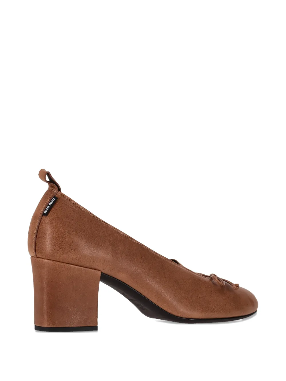 Туфли-лодочки Élan с бантом Miu Miu, коричневый — фото 3