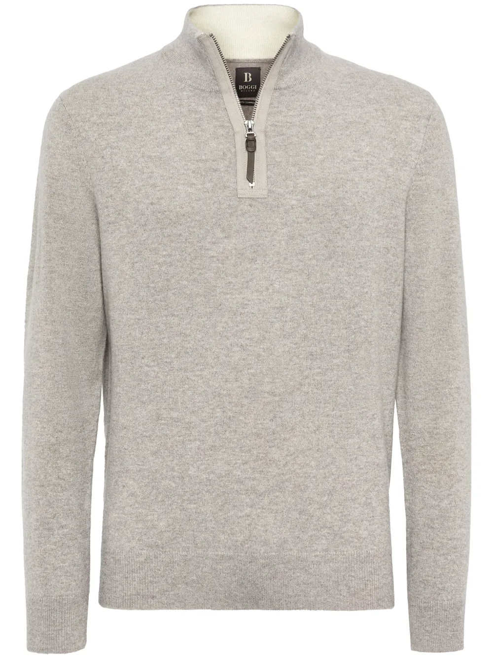 

Кашемировый джемпер с воротником на молнии Boggi Milano, серый