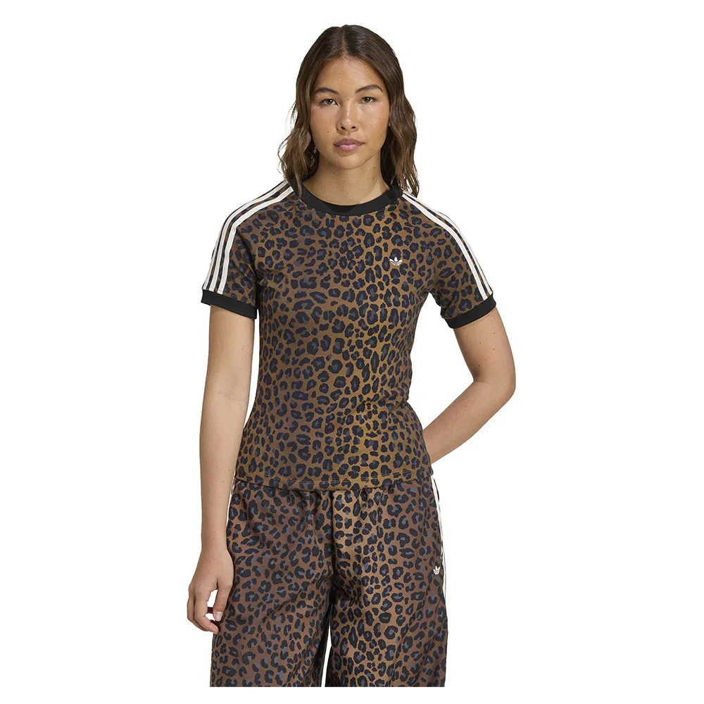 

Футболка с коротким рукавом adidas Originals Leopard Cali, коричневый