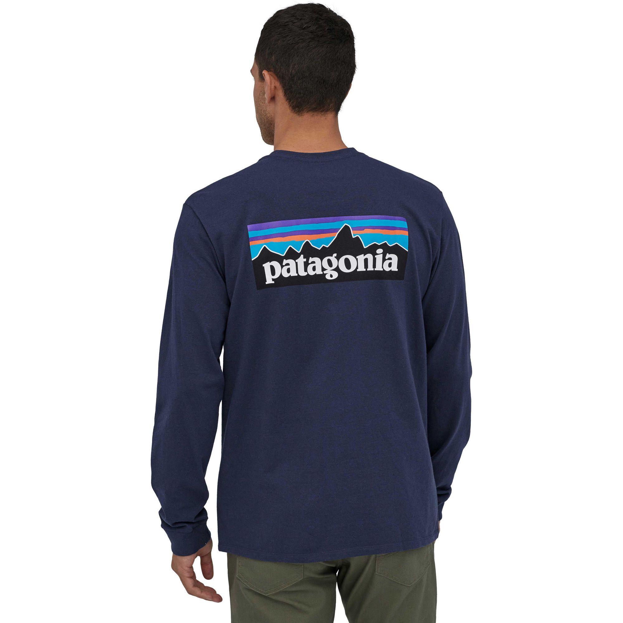 

Мужская футболка с длинными рукавами с логотипом P-6 Responsibili-Tee Patagonia, Classic Navy, Синий, Мужская футболка с длинными рукавами с логотипом P-6 Responsibili-Tee Patagonia, Classic Navy
