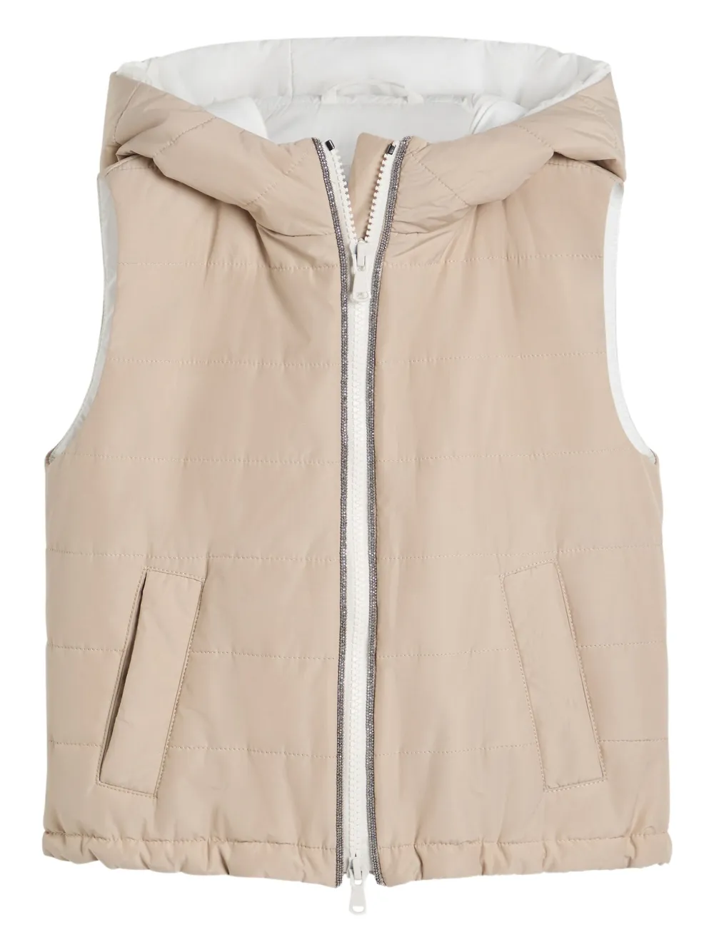 

Дутый жилет Brunello Cucinelli Kids, нейтральный