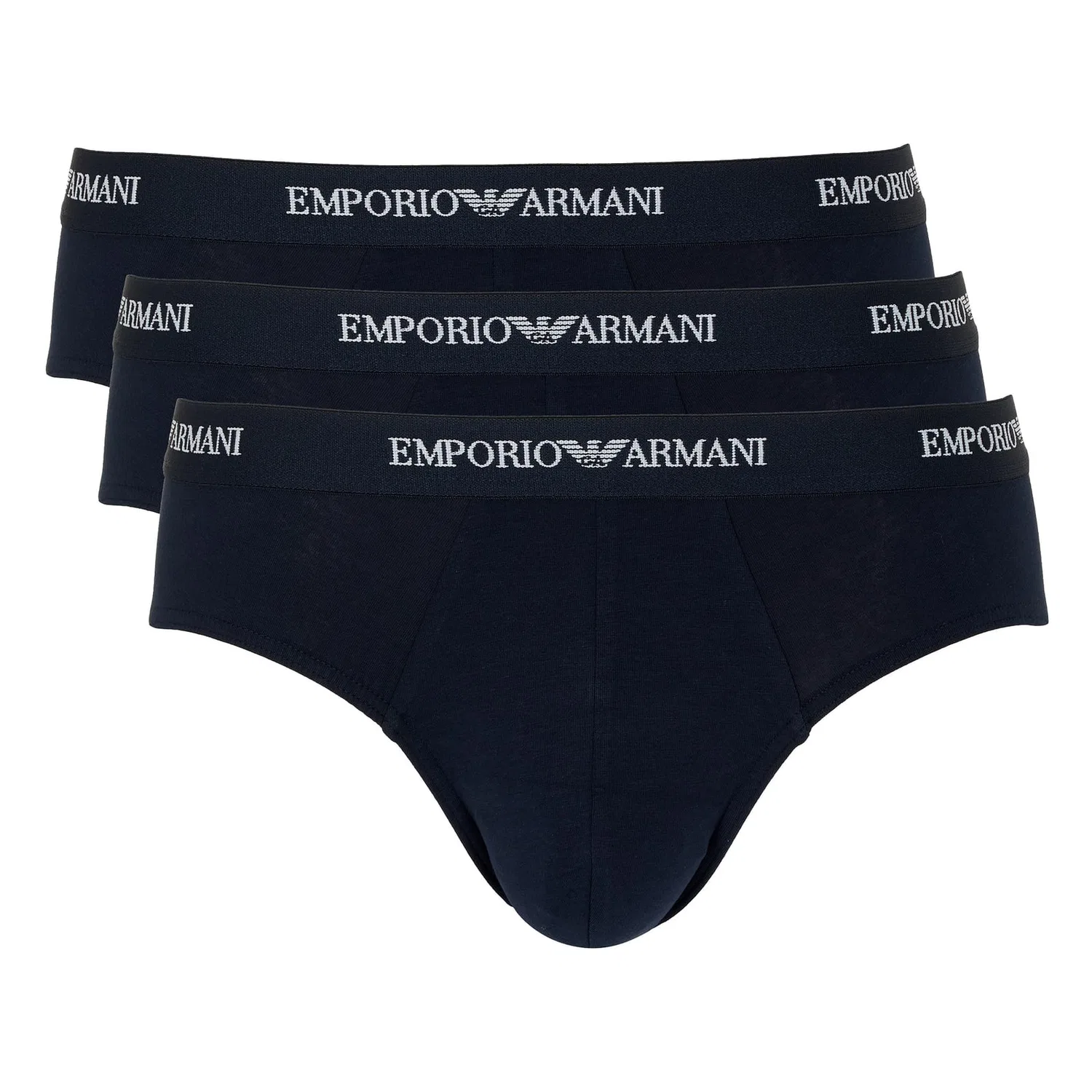 Слипы, 3 шт., хлопок с эластаном Emporio Armani, темно-синий — фото 2