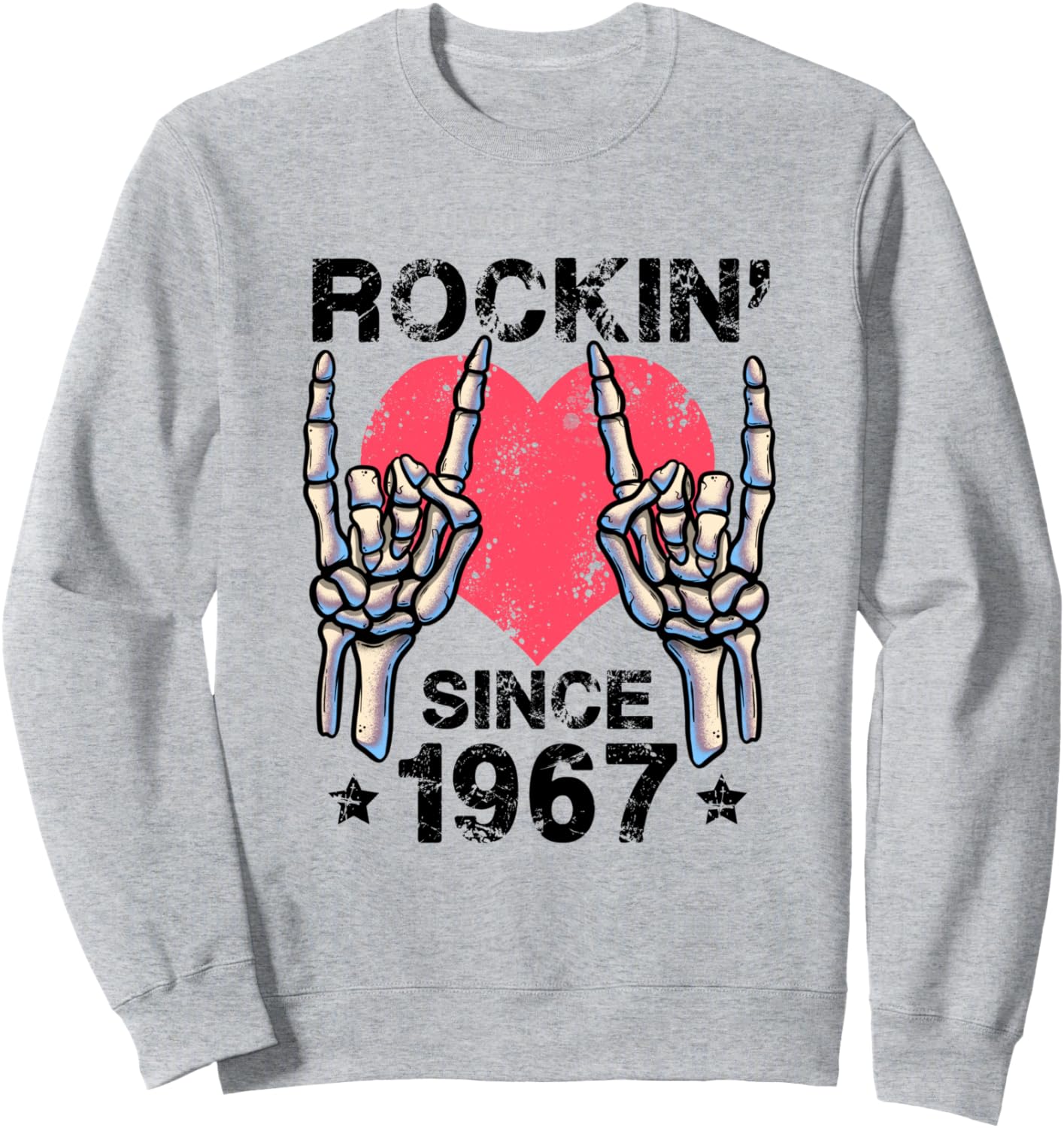 

Рок-н-ролл с 1967 года. Ретро-толстовка в стиле рок-н-ролл Visit Rock And Roll Birthday Shop Rockin Since, серый