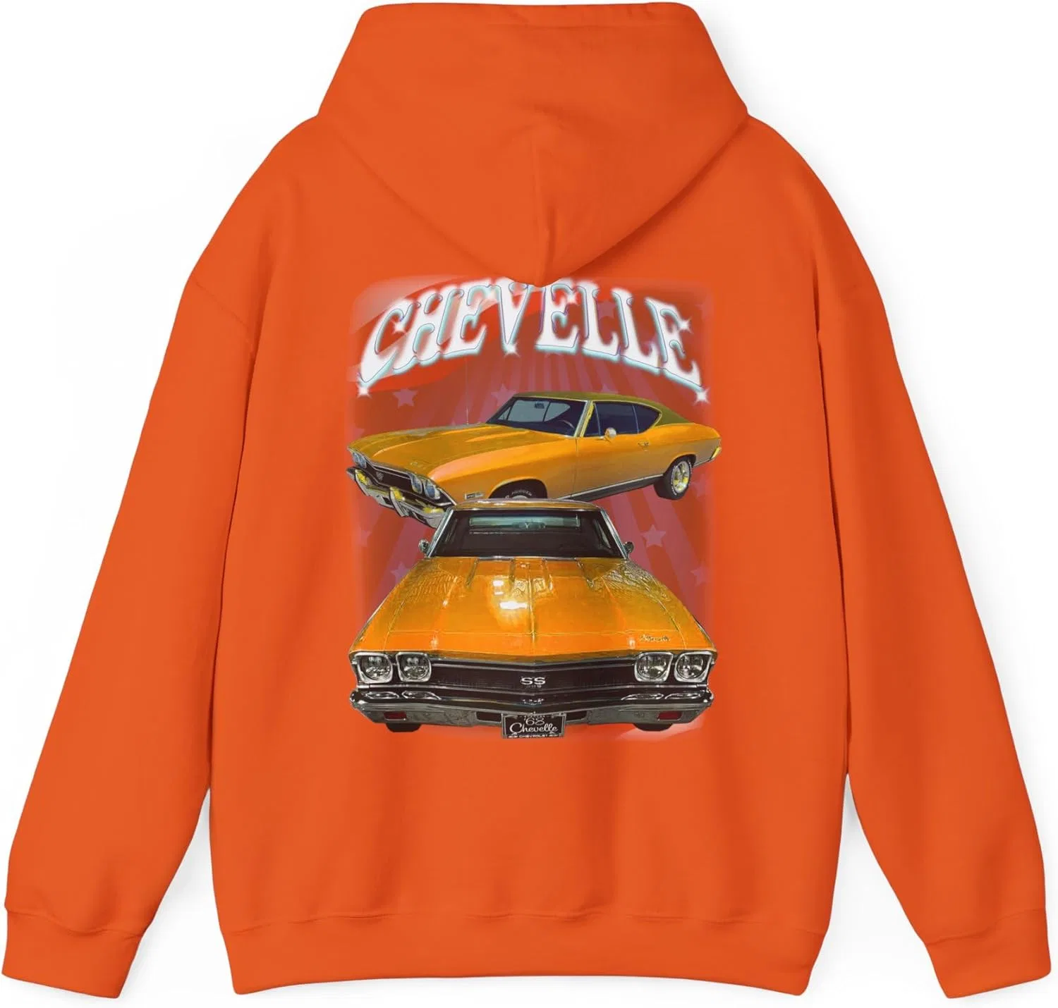 Толстовка Orange 1968 Chevelle, подарок автолюбителю, классика, хот-род GENERIC, оранжевый — фото 2