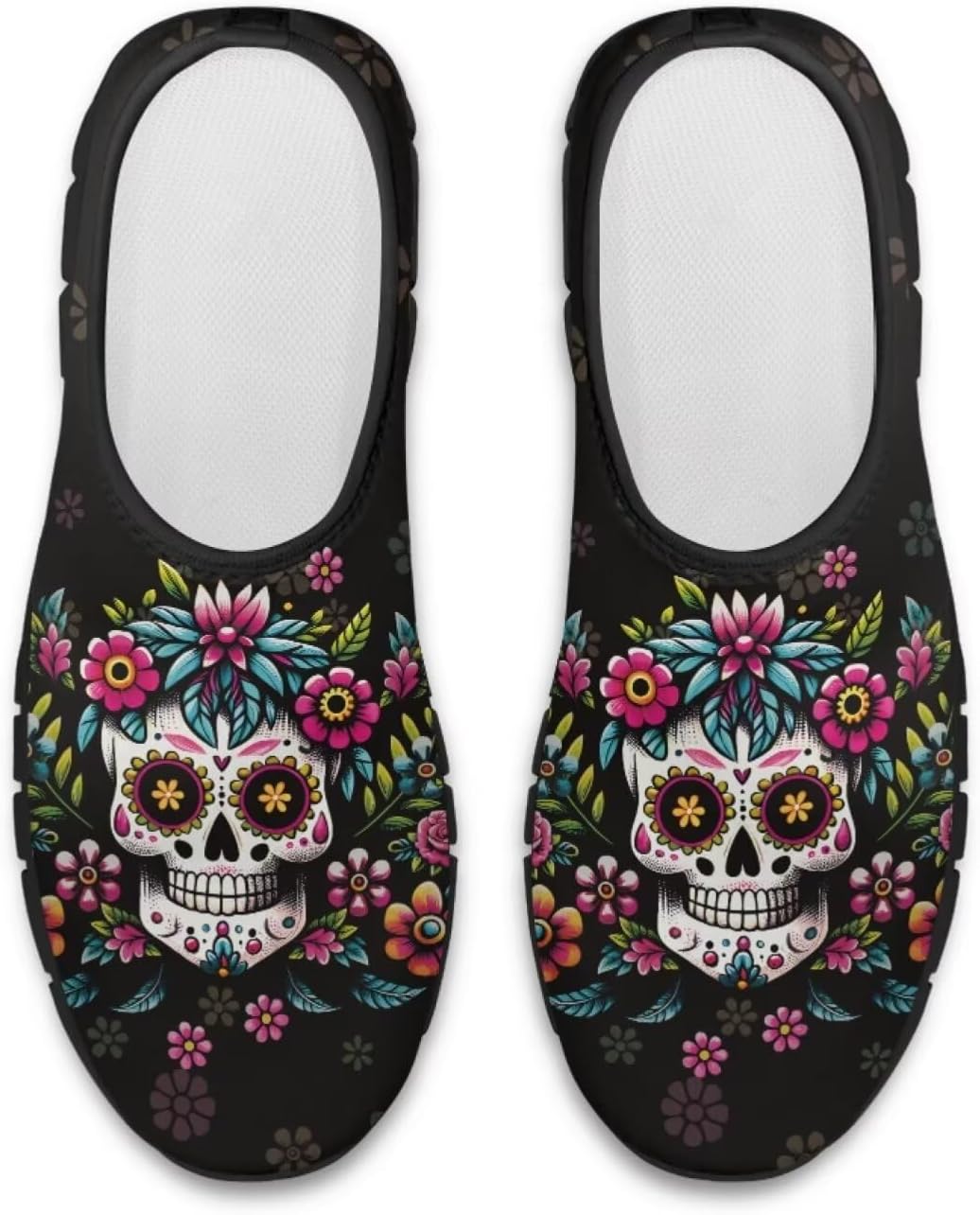 

Мокасины с принтом черепа Hsaiyjsp для мужчин и женщин, кроссовки без шнурков, дышащие обувь для бега и ходьбы, Sugar Skeleton Pattern