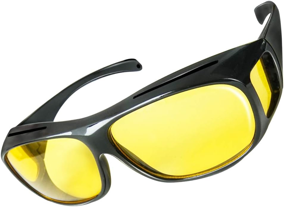 

Очки ночного видения OTRIEK для вождения, желтые солнцезащитные очки с обтекаемой формой, антибликовые очки для вождения в ночное время для женщин, поляризованные линзы HD, средний размер FElusking, Yellow