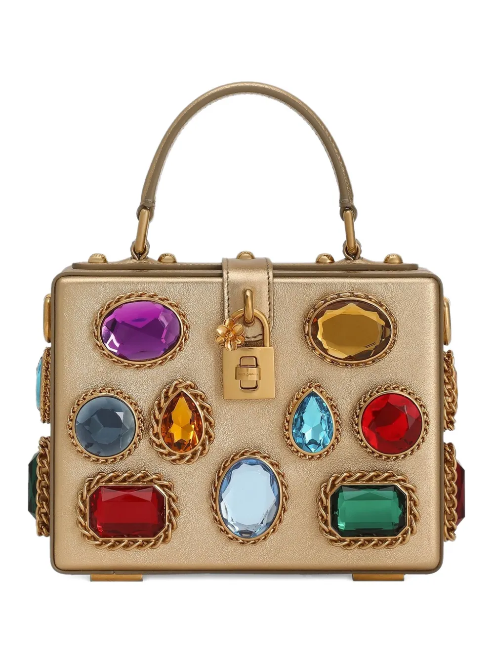 

Сумка-тоут с драгоценными камнями DOLCE & GABBANA, золотой