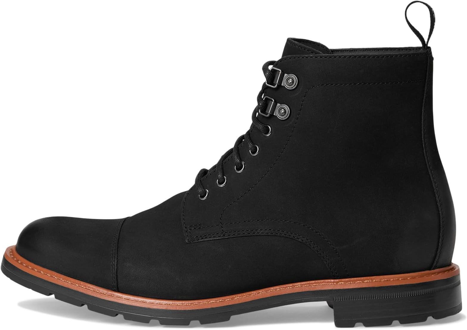 Ботинки Cole Haan Men's Chamberlin Grand Cap Toe Boots, Black Nubuck/Black Water Resistant — фото 4
