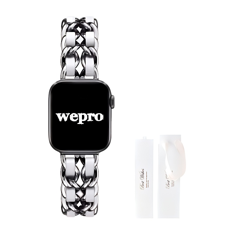 

Wepro Часы Strap Apple Compatibility Metal 49mm, [Silver White+White Moonlight Box]