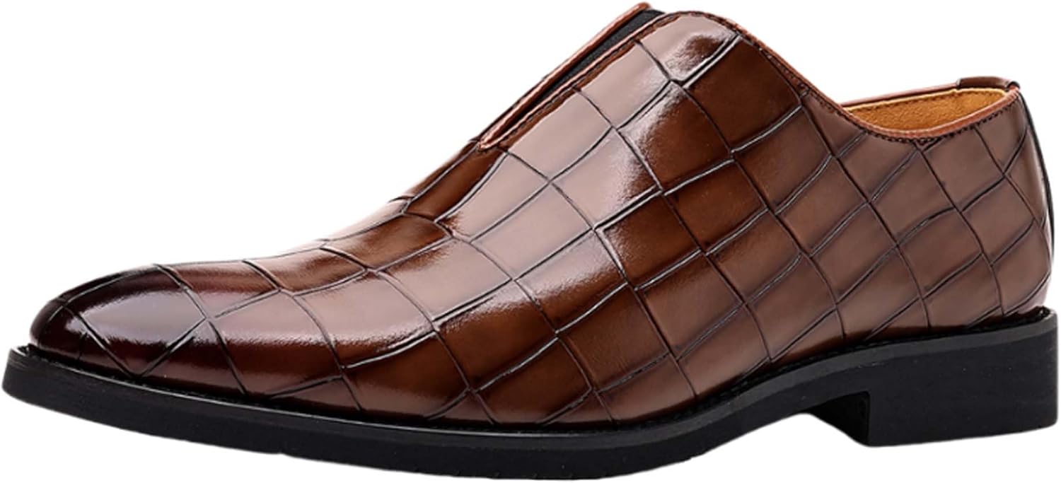 

Мужские пенни-лоферы Модные заостренные деловые повседневные туфли Дышащие и легкие для ходьбы Рабочая форма Костюмы Банкеты Свадебная кожаная обувь Generic, коричневый