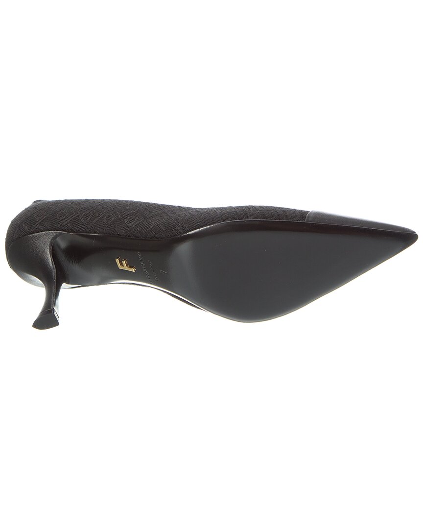 Туфли-лодочки Ferragamo Marty из жаккарда и кожи Salvatore Ferragamo, черный — фото 4