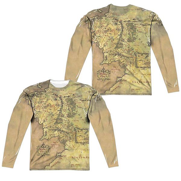 

Футболка Lord of the Rings Middle Earth Map с длинным рукавом Licensed Character