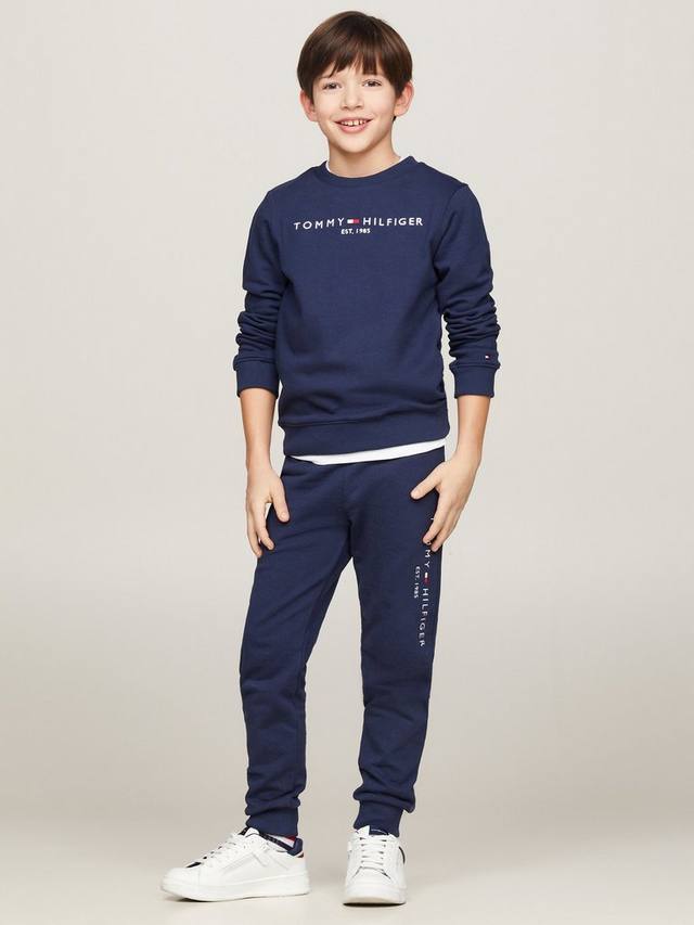 Детский базовый свитшот из органического хлопка с логотипом Tommy Hilfiger, Twilight Navy — фото 4