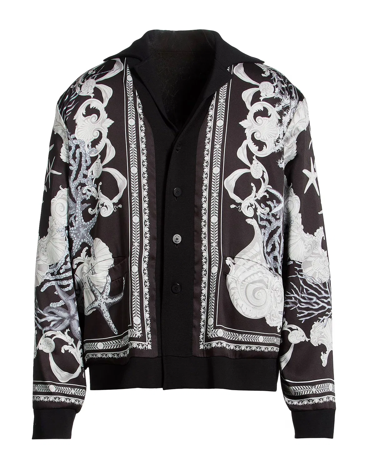 Куртка из шерсти с принтом VERSACE Black