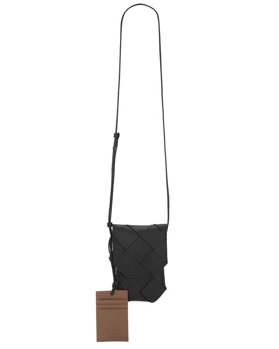

Сумка Diago Vertical Bicolor Phone Pouch Bottega Veneta, Black & Pinec Si